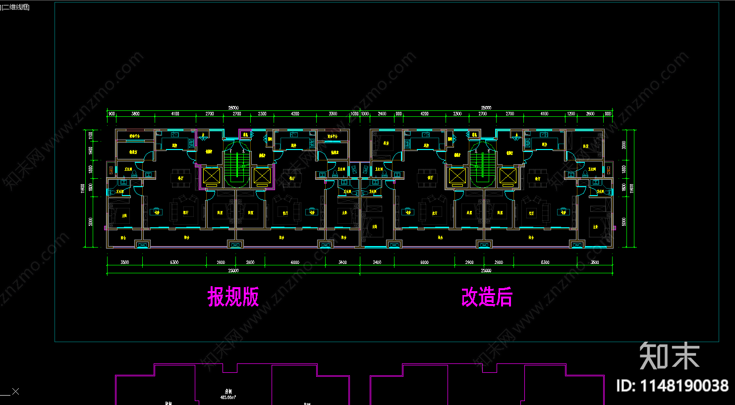 小高层洋房户型各层建筑施工图下载【ID:1148190038】