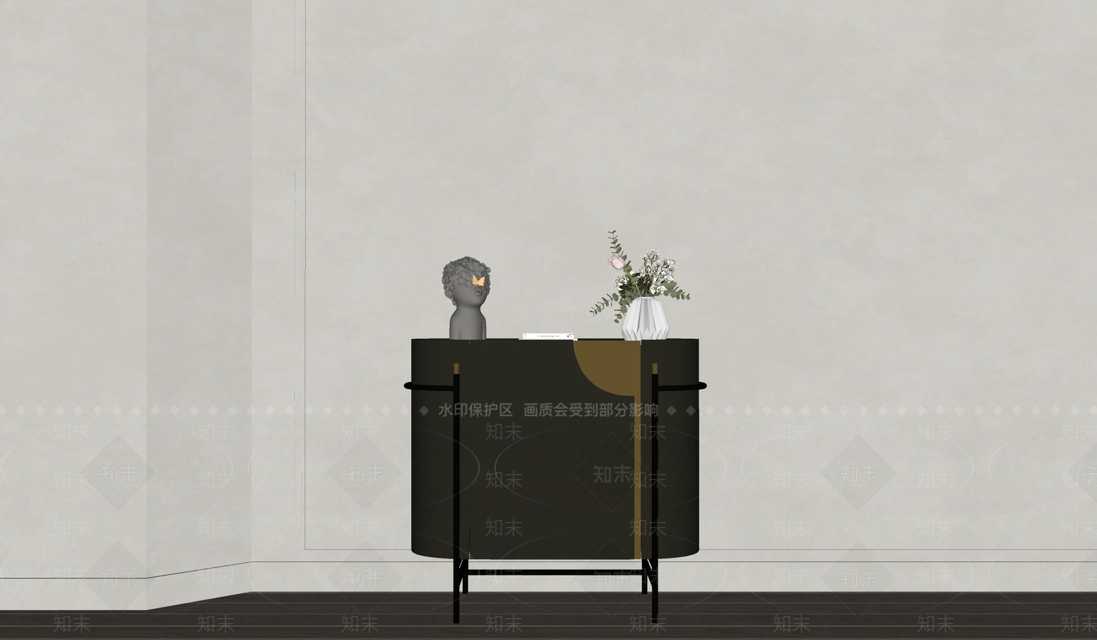 现代装饰柜SU模型下载【ID:1148190756】