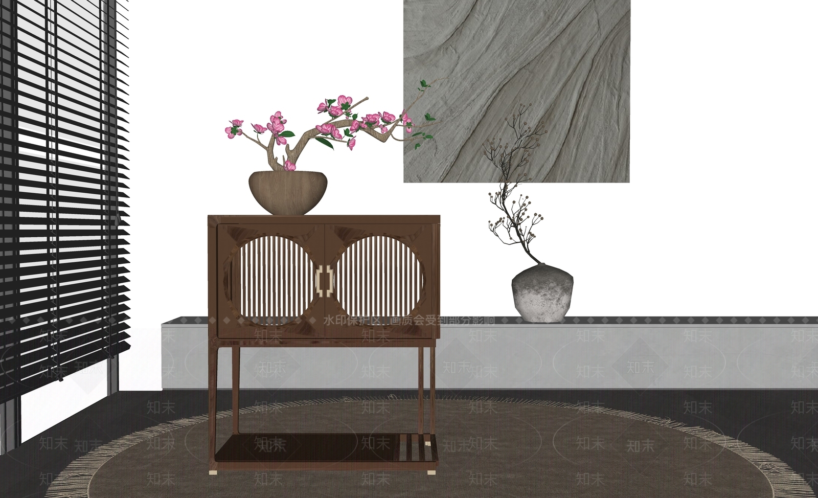 新中式储物柜SU模型下载【ID:1148194002】