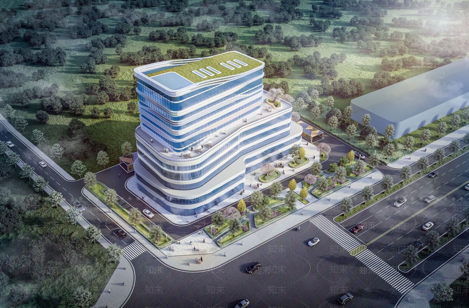 现代酒店建筑SU模型下载【ID:1148195863】