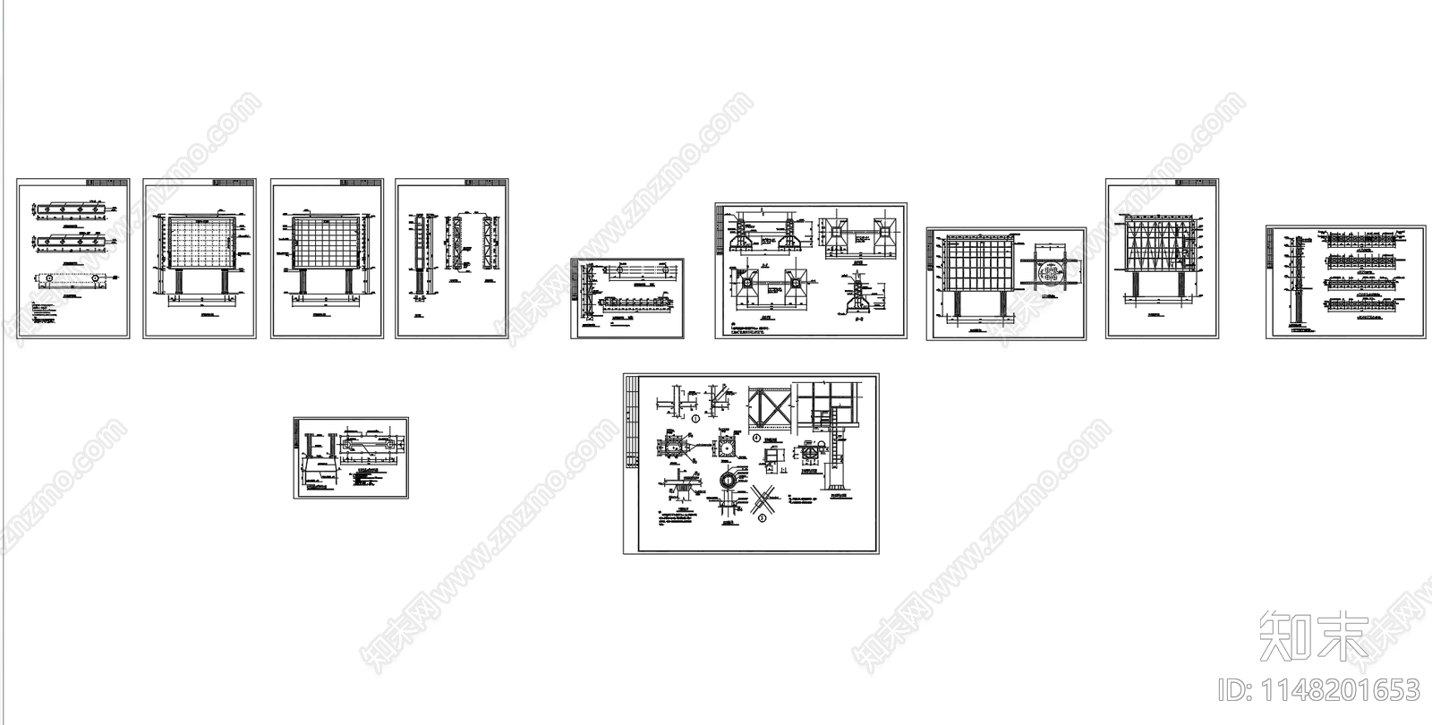 钢结构节点显示屏cad施工图下载【ID:1148201653】