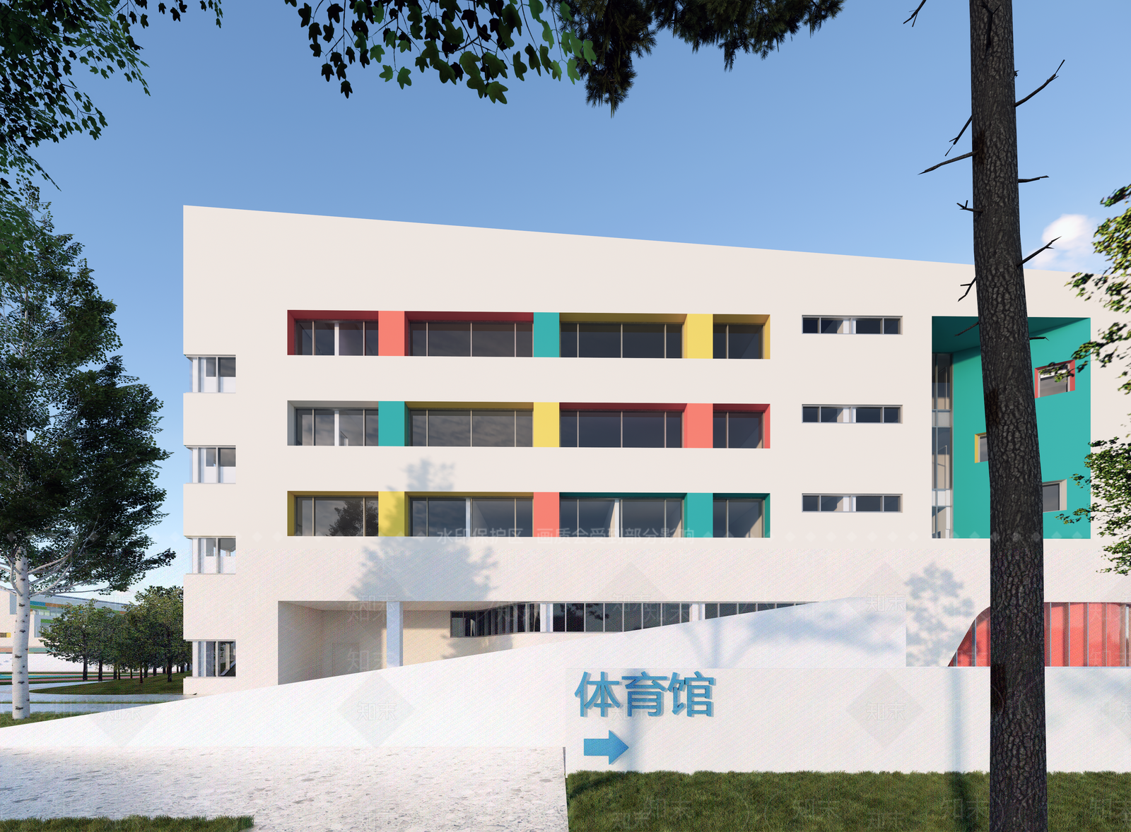 现代幼儿园SU模型下载【ID:1148202077】
