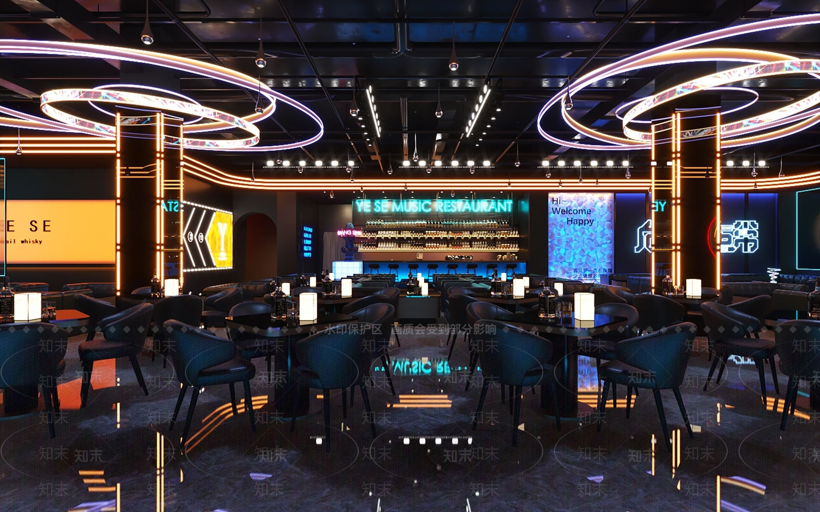 现代音乐餐厅3D模型下载【ID:1148203702】