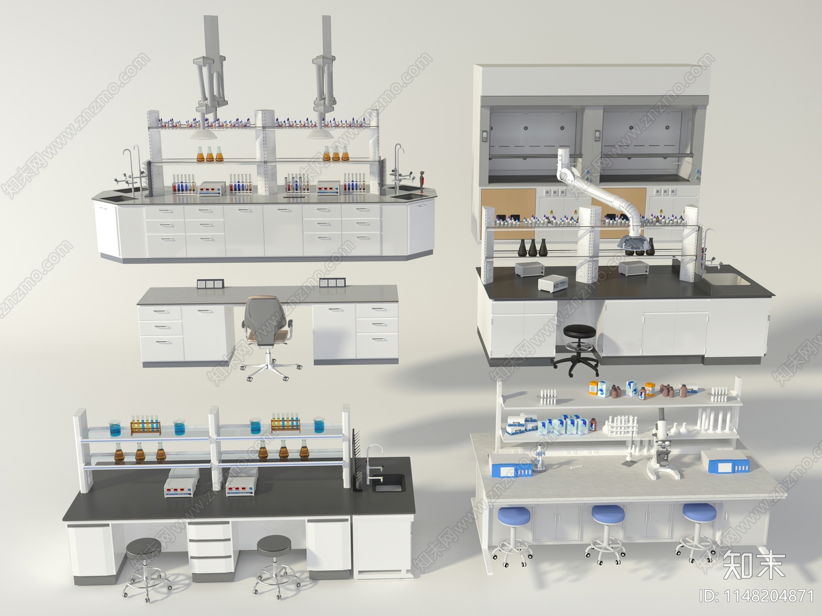 现代实验室操作台3D模型下载【ID:1148204871】
