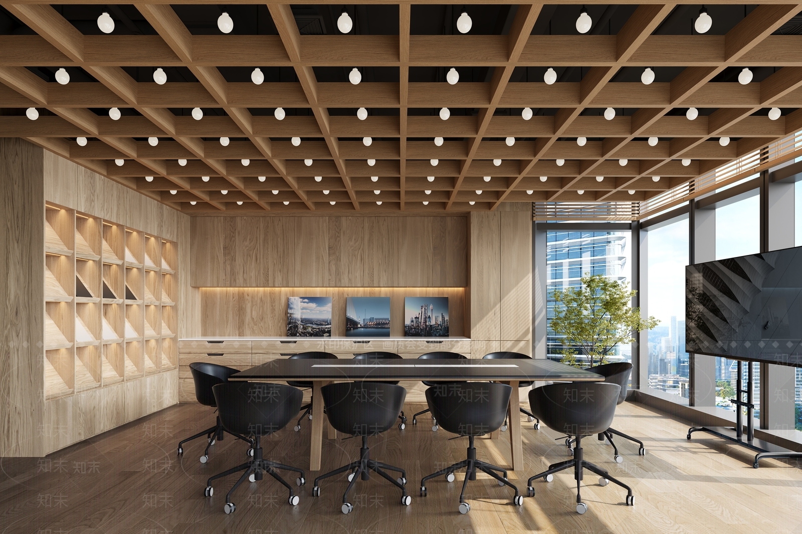 现代多功能会议室3D模型下载【ID:1148204959】