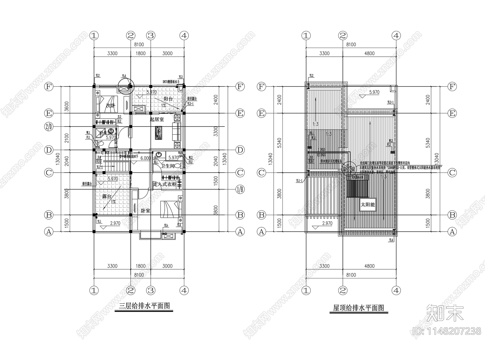 三层乡村新中式自建房施工图下载【ID:1148207238】