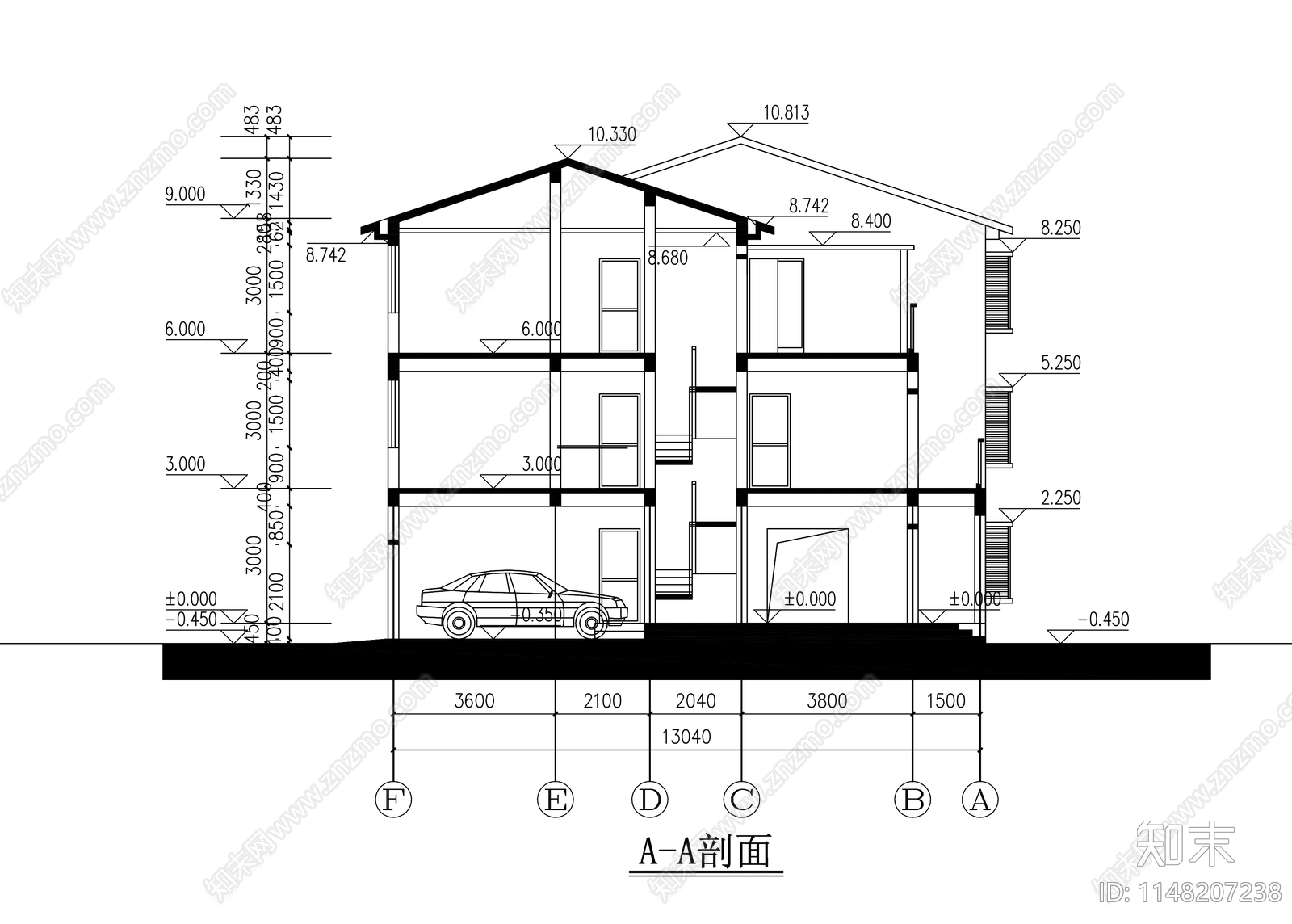 三层乡村新中式自建房施工图下载【ID:1148207238】