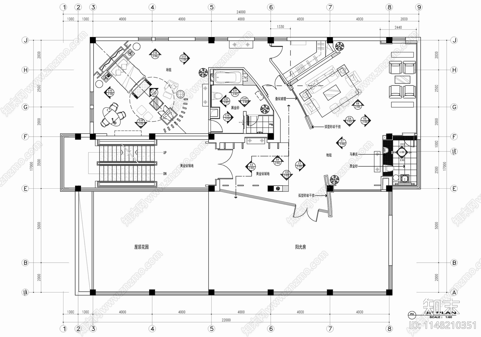 三层董事会办公室cad施工图下载【ID:1148210351】