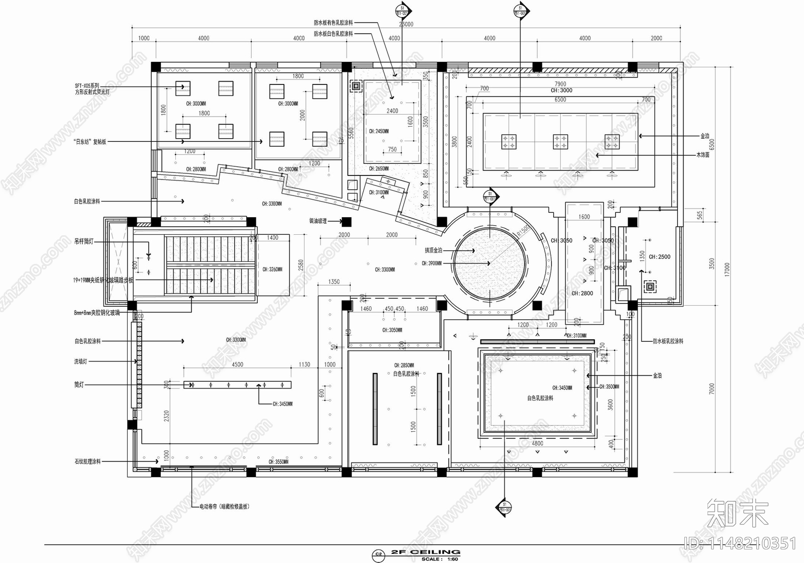 三层董事会办公室cad施工图下载【ID:1148210351】