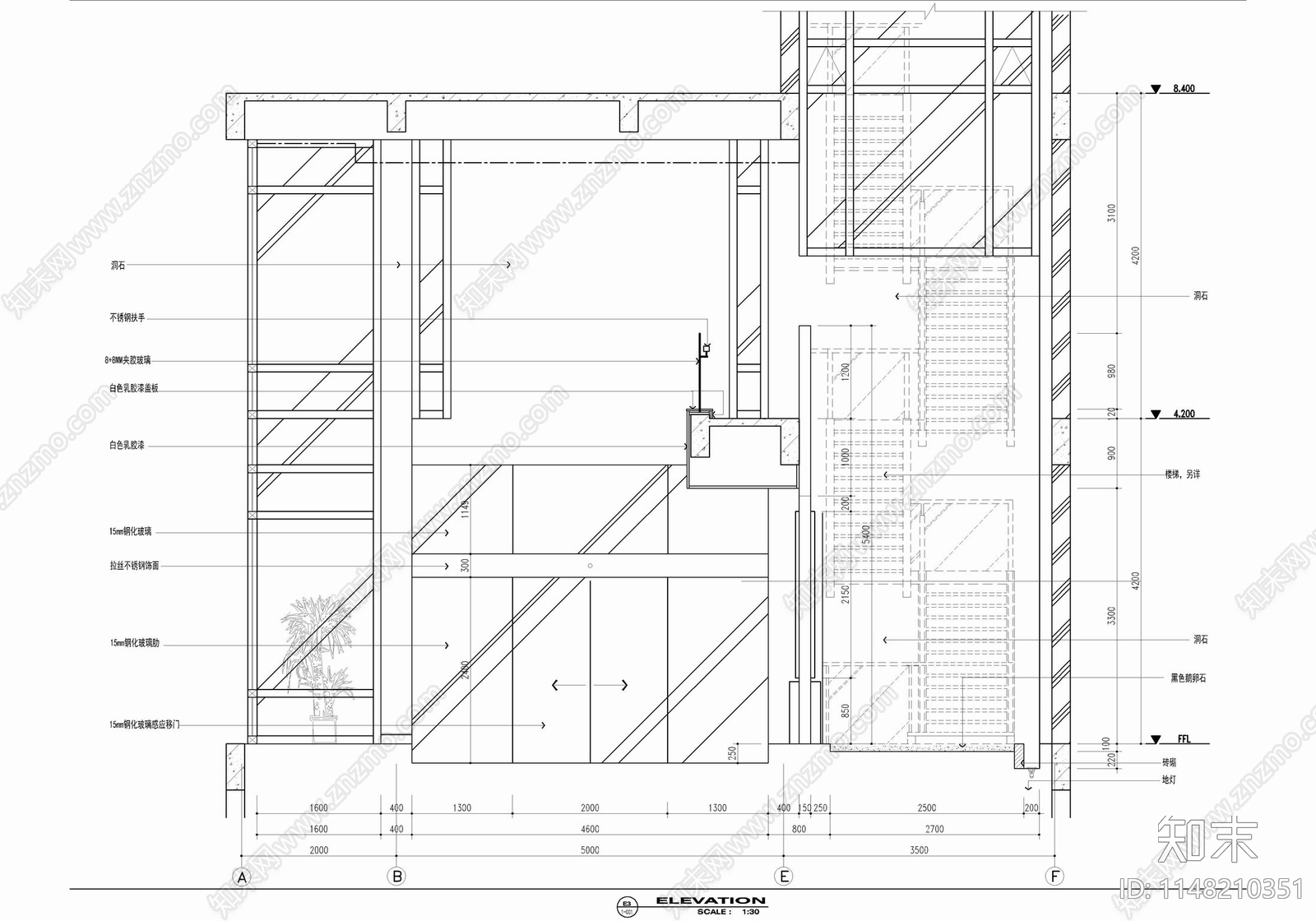 三层董事会办公室cad施工图下载【ID:1148210351】