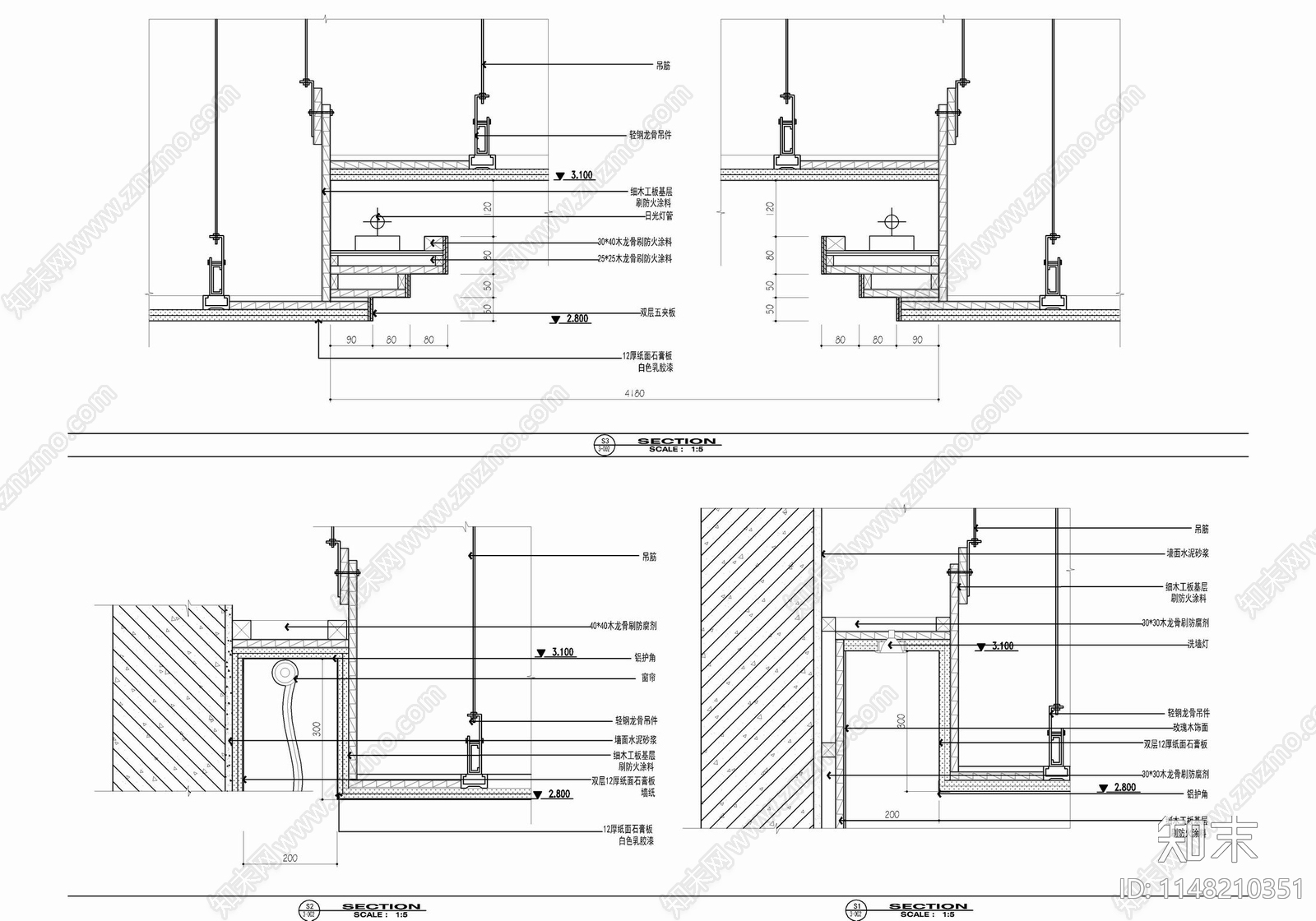 三层董事会办公室cad施工图下载【ID:1148210351】