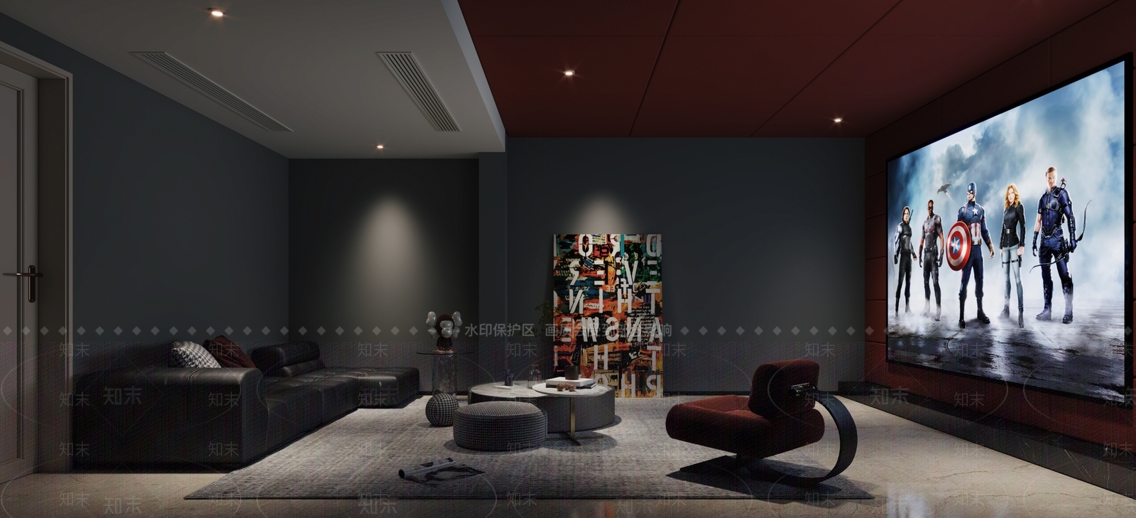现代家居影音室3D模型下载【ID:1148211403】