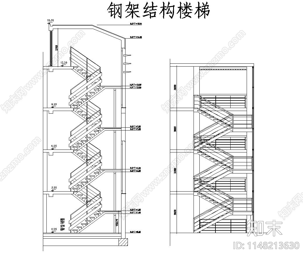 楼梯节点cad施工图下载【ID:1148213630】