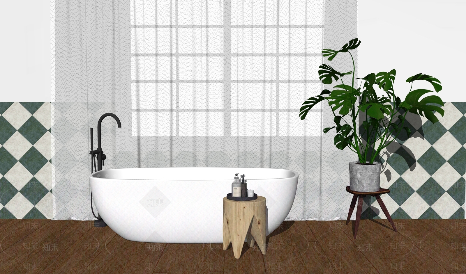 浴缸SU模型下载【ID:1148215416】