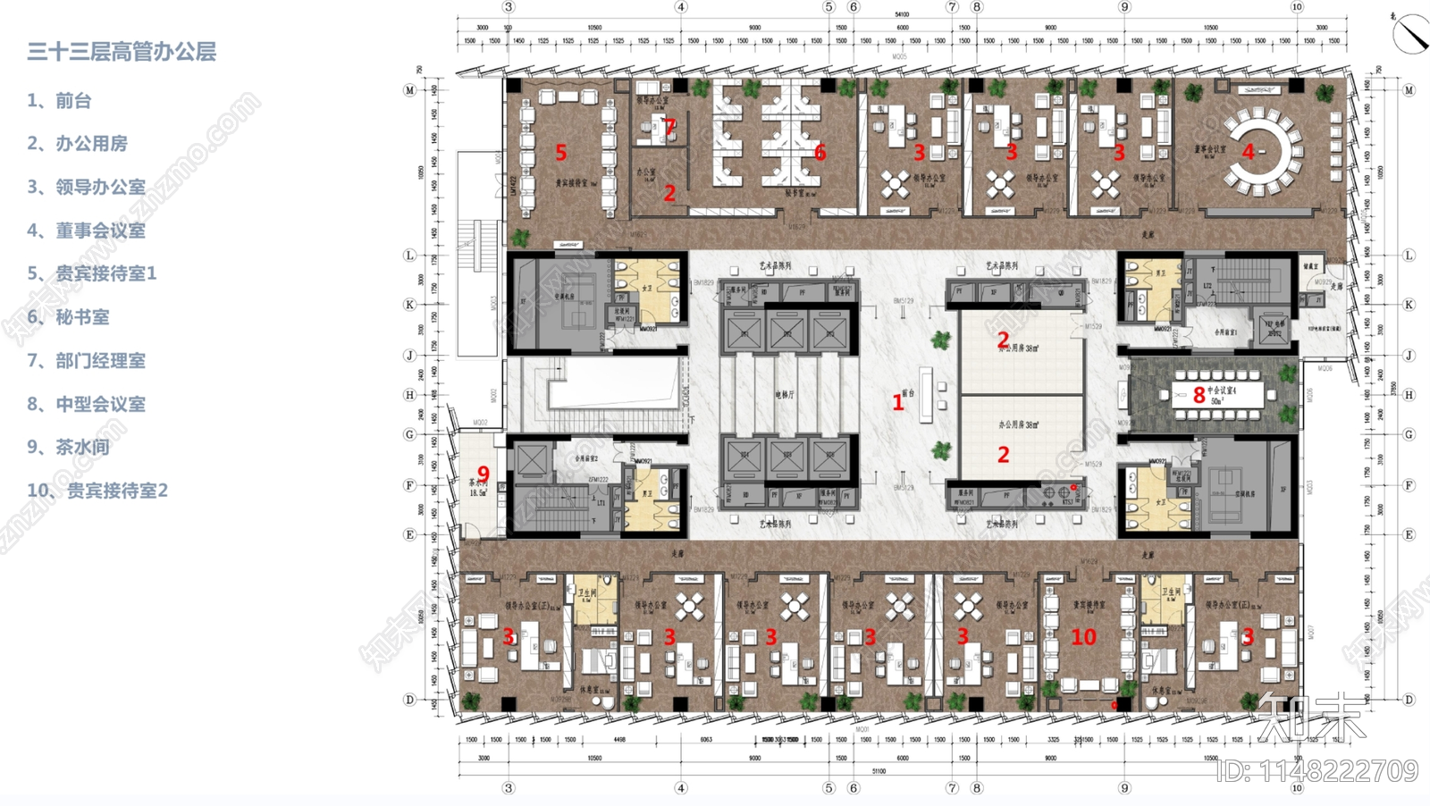 办公室室内cad施工图下载【ID:1148222709】