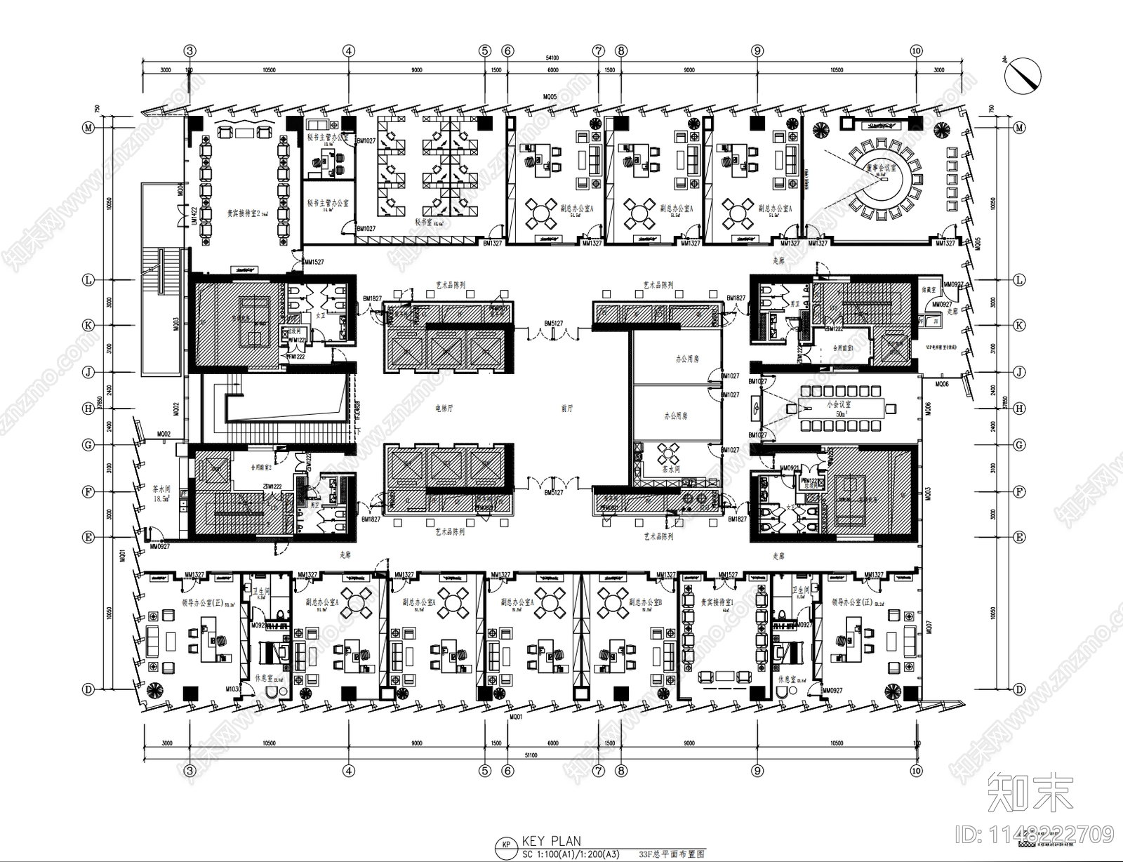 办公室室内cad施工图下载【ID:1148222709】