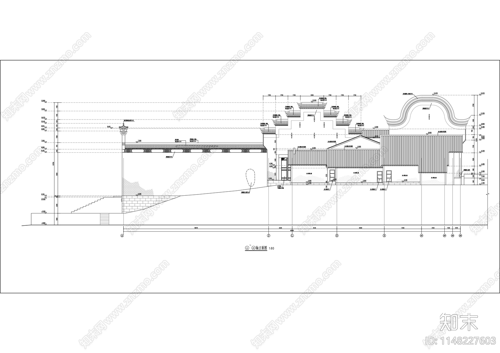 廷重祠建筑修缮cad施工图下载【ID:1148227603】