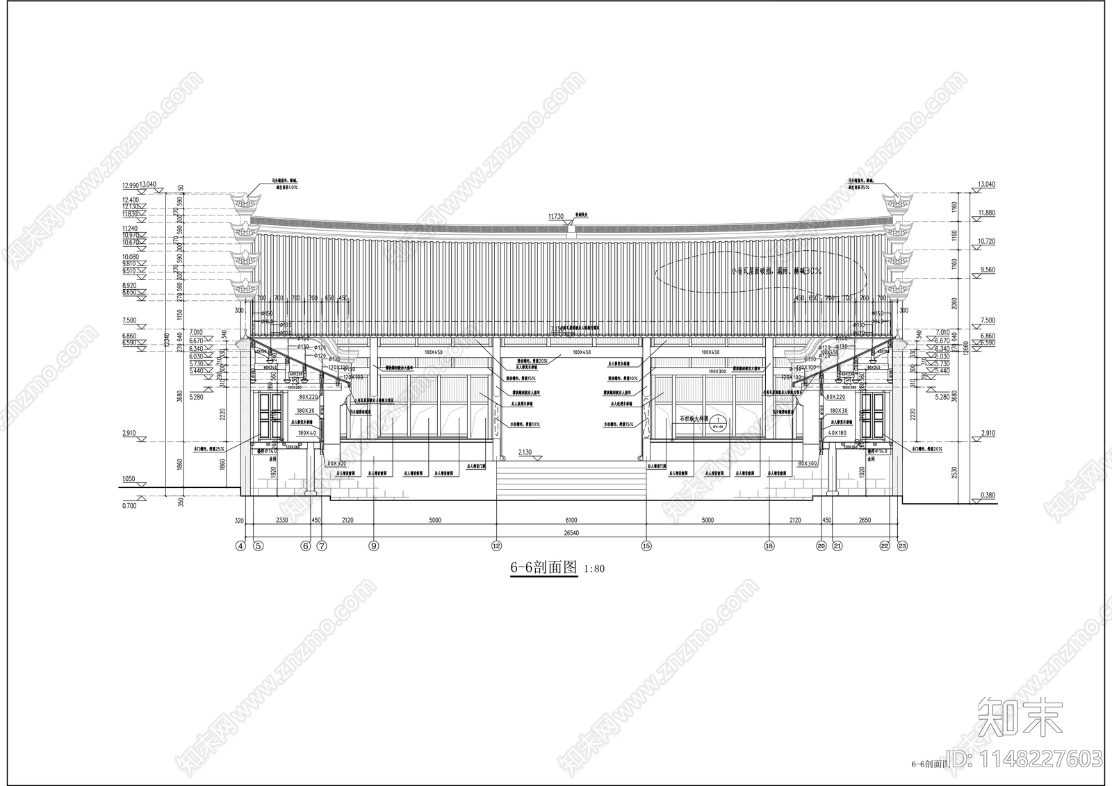 廷重祠建筑修缮cad施工图下载【ID:1148227603】