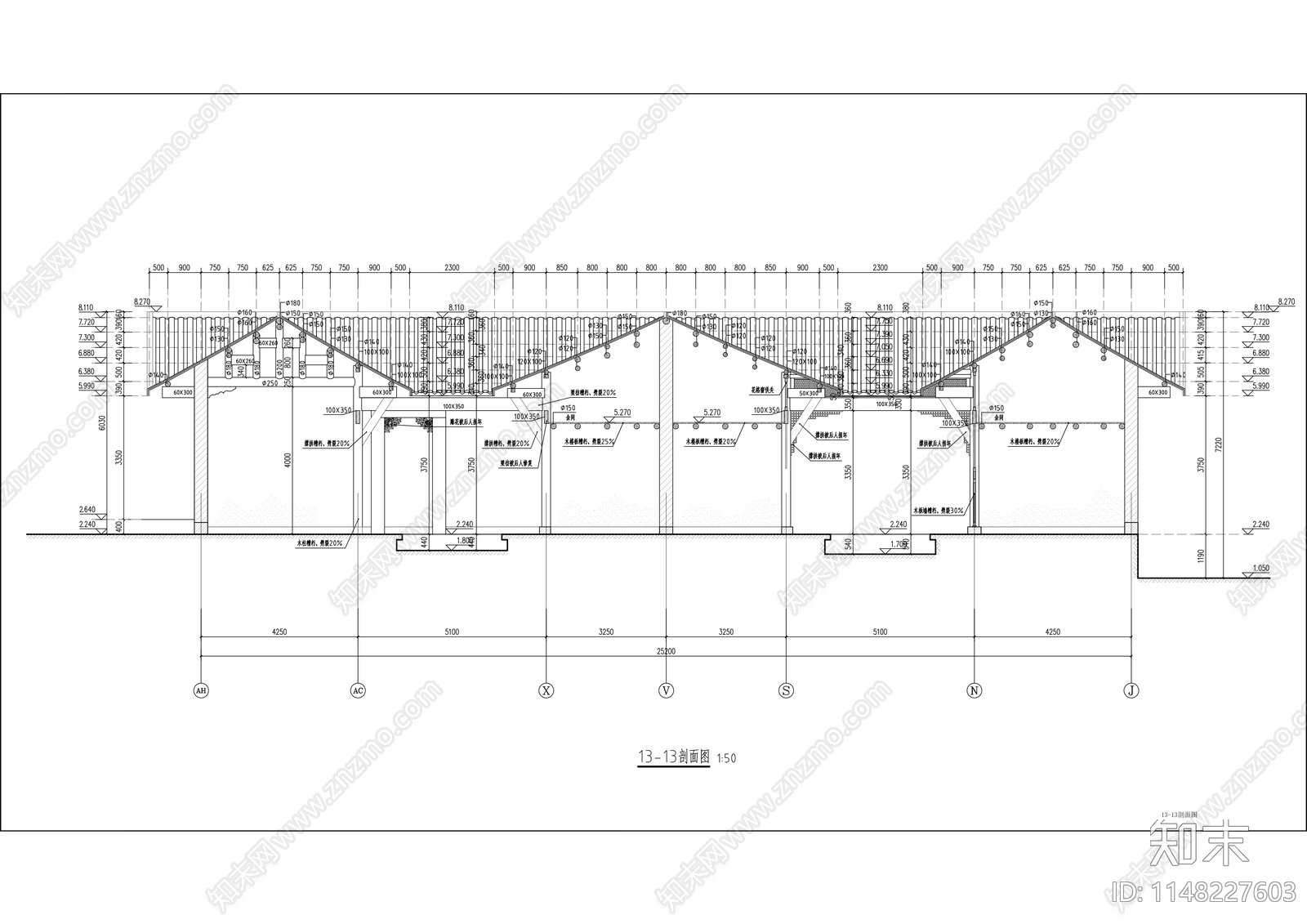 廷重祠建筑修缮cad施工图下载【ID:1148227603】