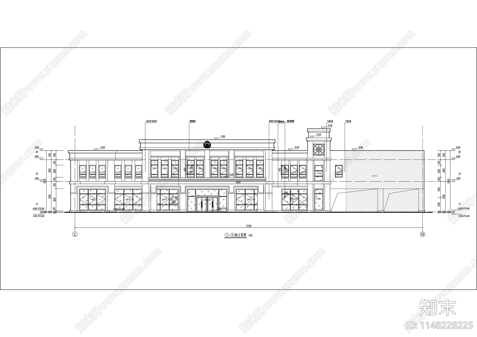 特勤局业务技术用房建筑cad施工图下载【ID:1148228225】