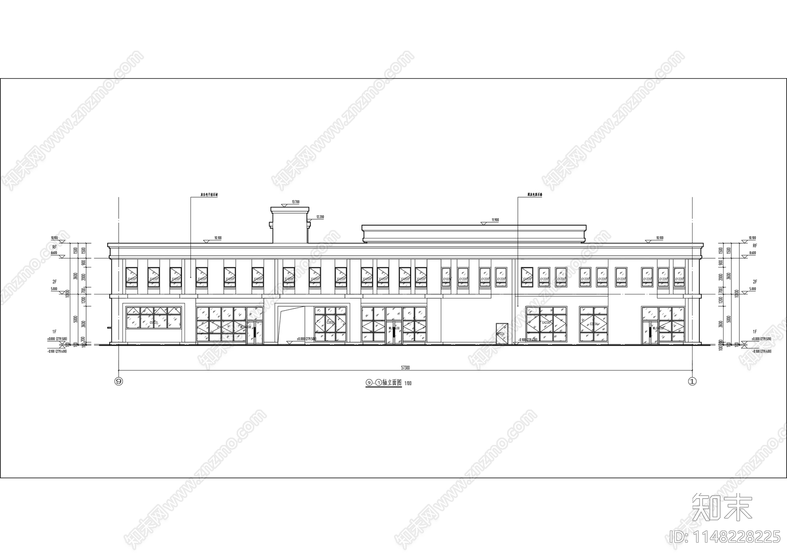 特勤局业务技术用房建筑cad施工图下载【ID:1148228225】