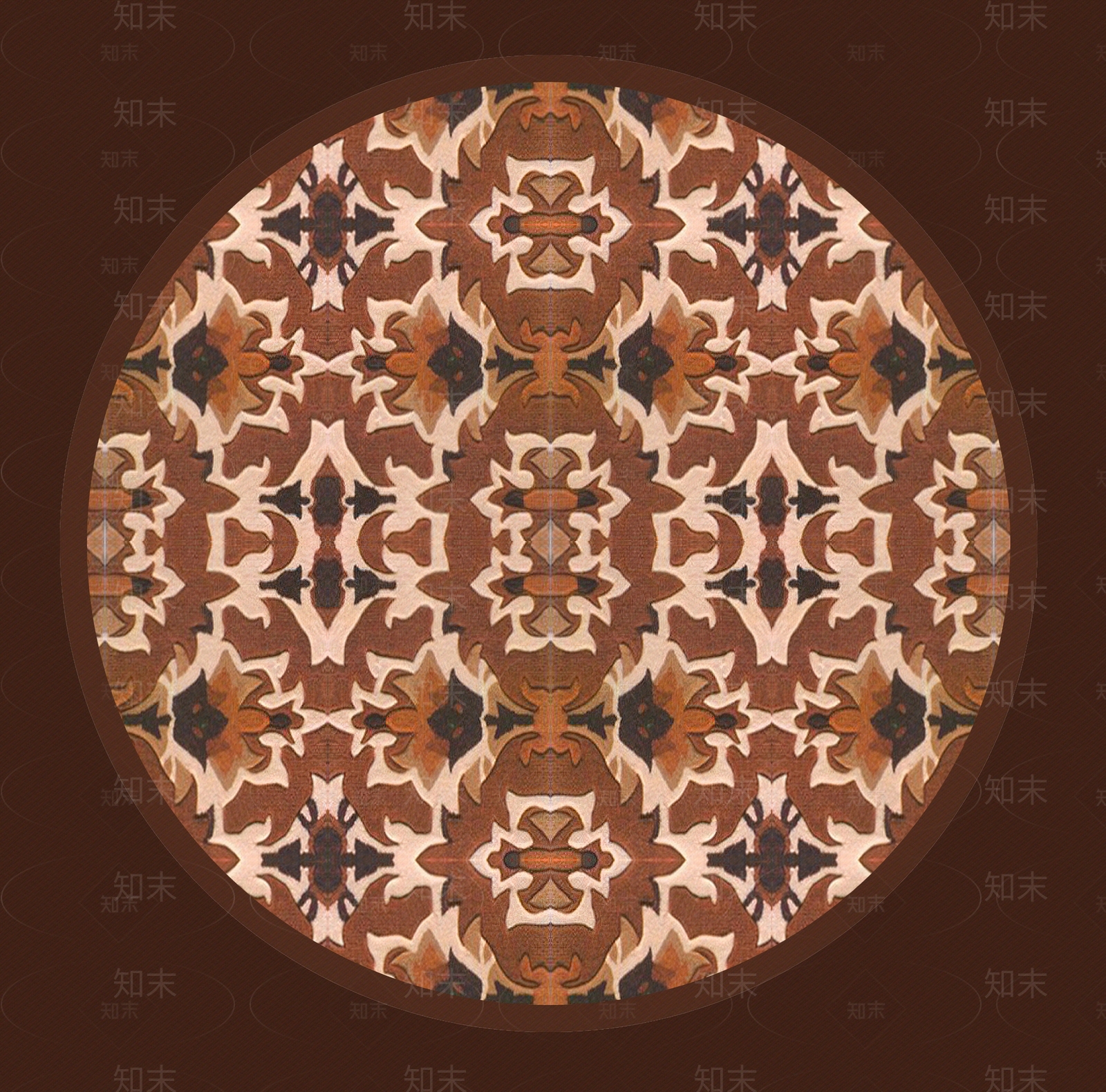 深棕色圆形地毯贴图下载【ID:1148229988】