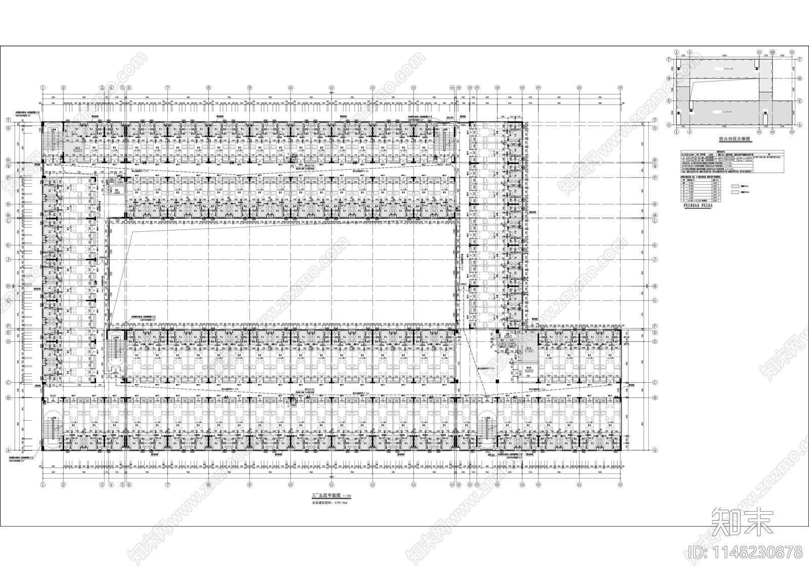 城市管理职业学院学生宿舍建筑cad施工图下载【ID:1148230878】