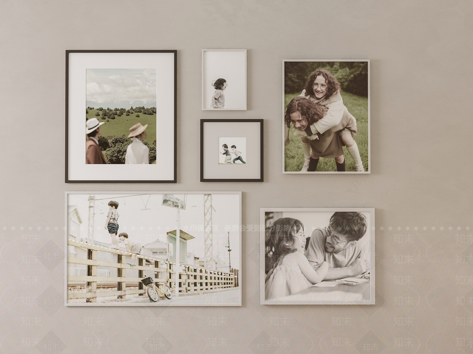 现代装饰人物照片画组合SU模型下载【ID:1148232558】