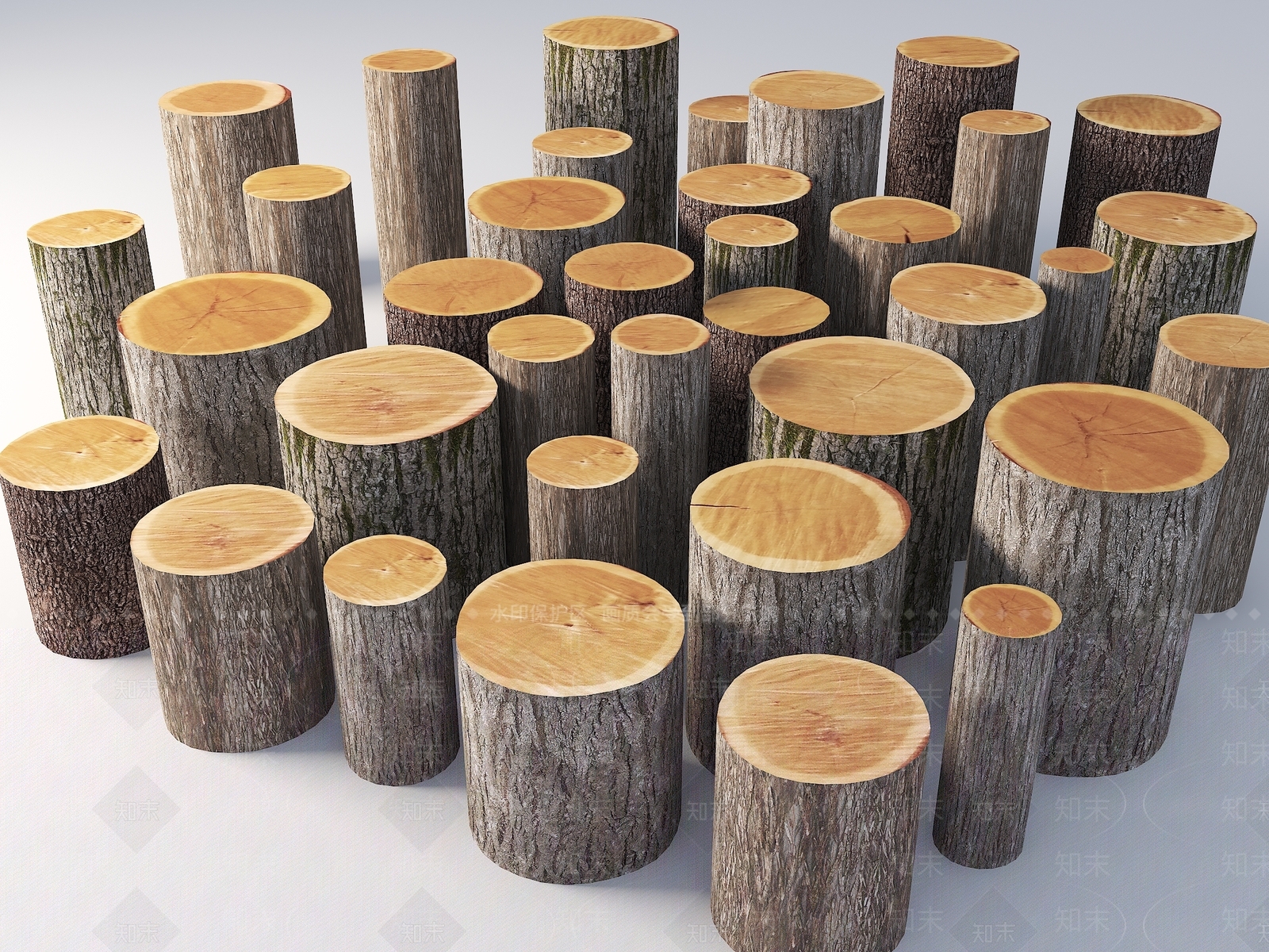 现代树桩3D模型下载【ID:1148238060】