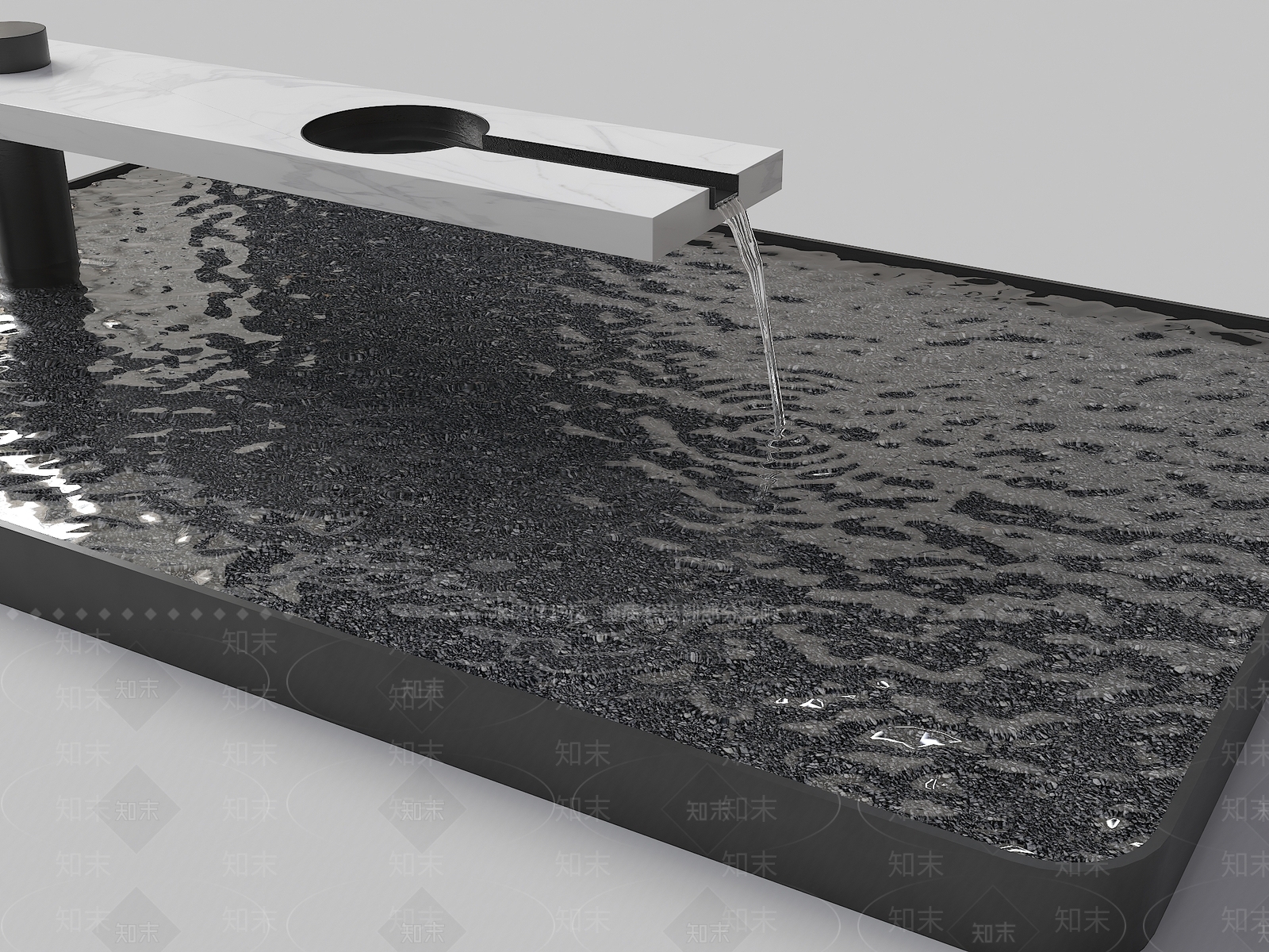 现代庭院景观水景3D模型下载【ID:1148239193】