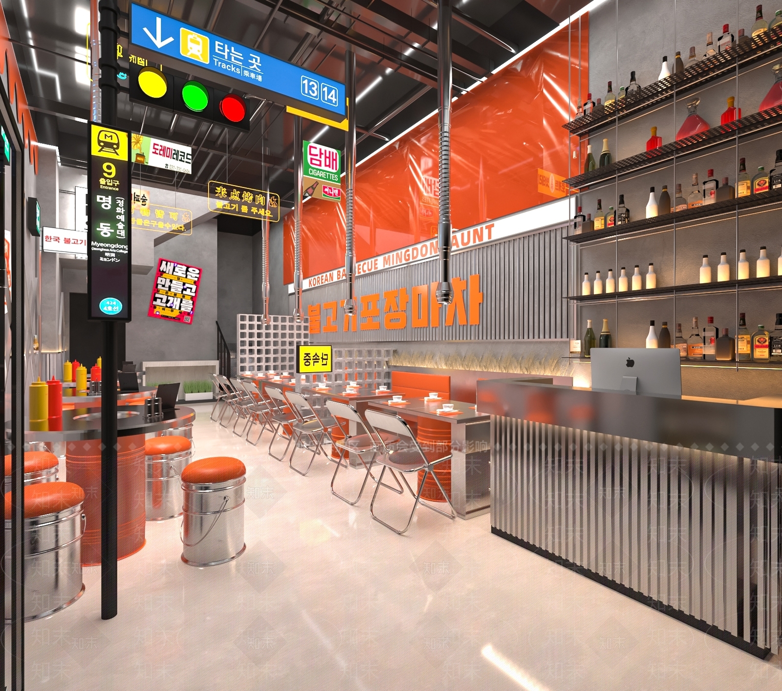 工业风快餐店3D模型下载【ID:1214116739】