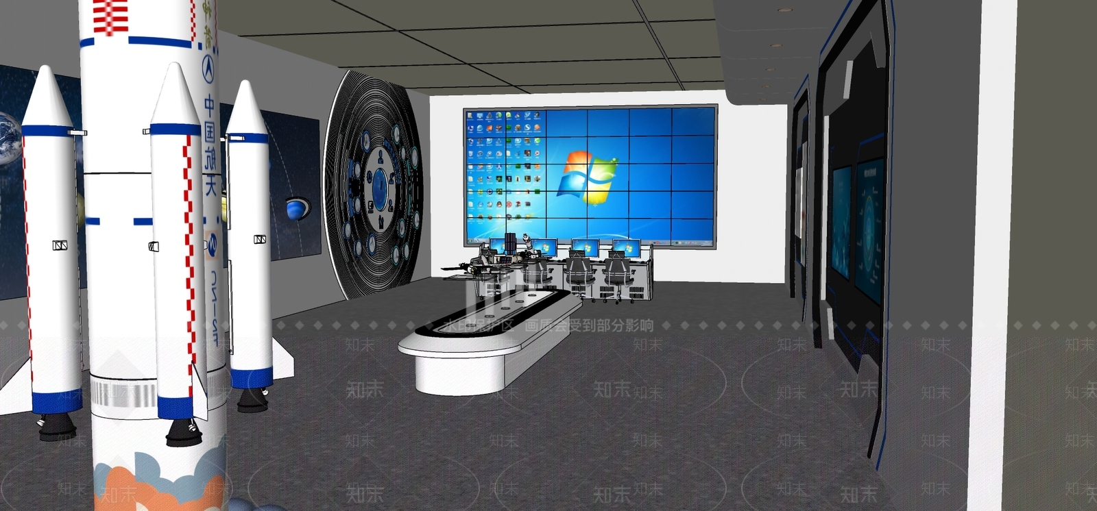 现代科技展厅SU模型下载【ID:1148241143】
