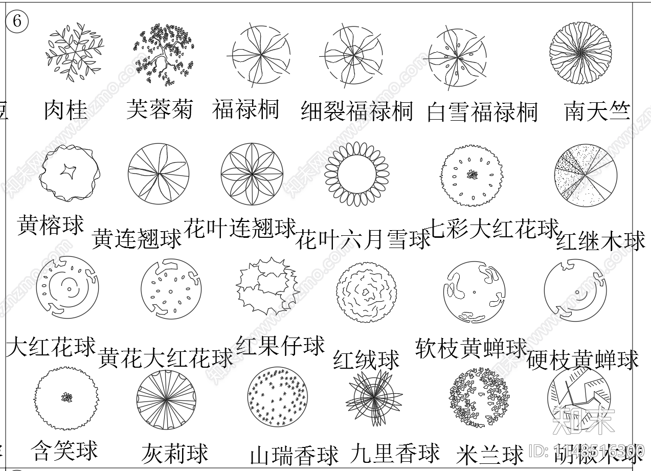 园林景观绿化植物图形图块施工图下载【ID:1148516300】