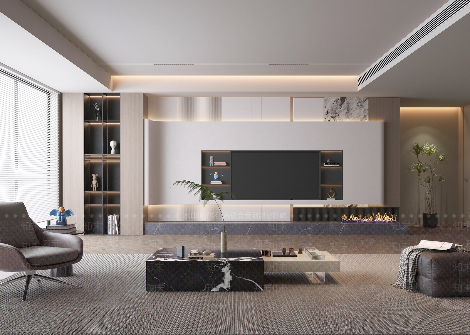 现代风格客厅3D模型下载【ID:1148243504】