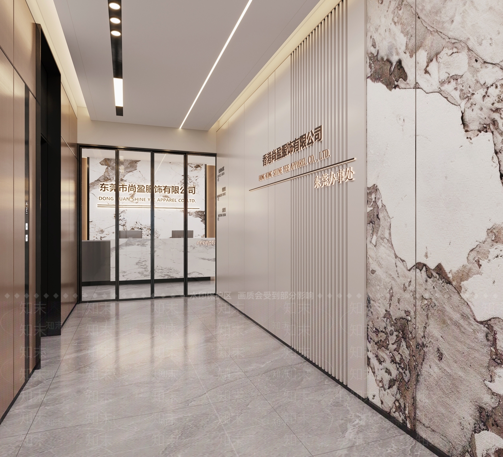 现代办公室前台3D模型下载【ID:1148246772】