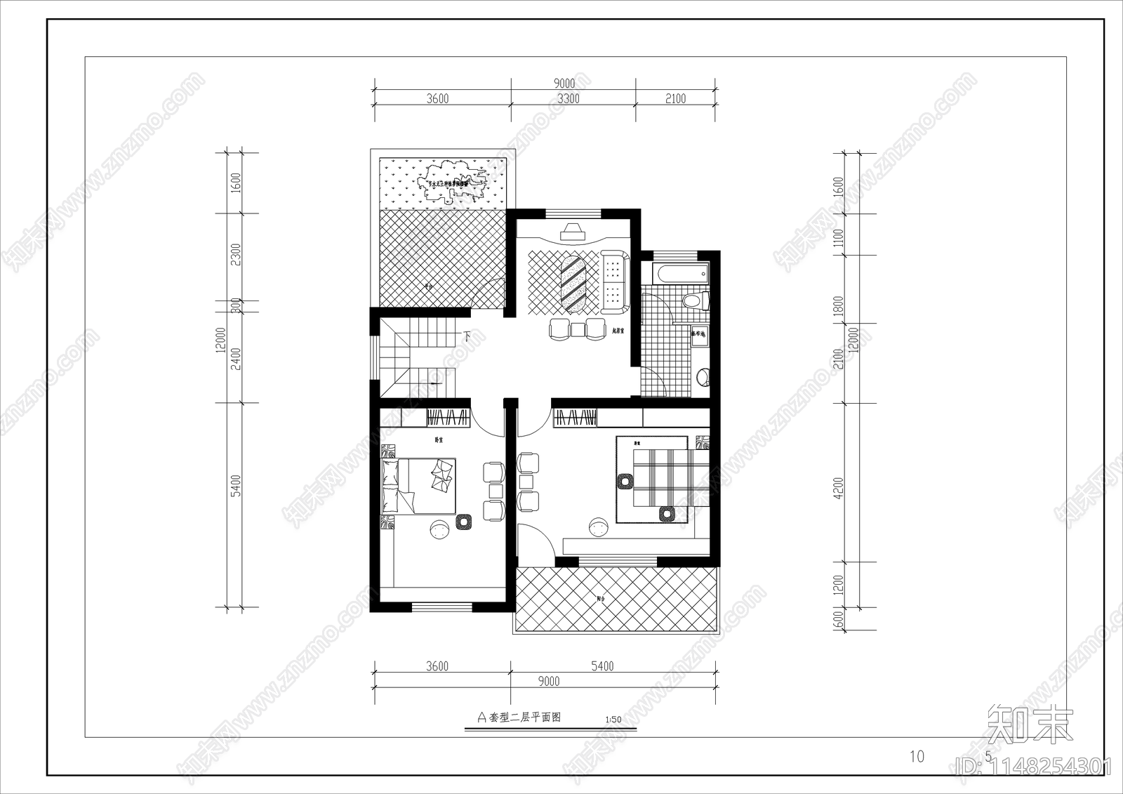 两套小康住宅建筑cad施工图下载【ID:1148254301】