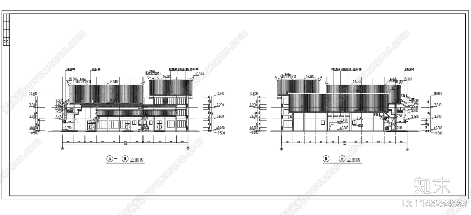 高速公路服务区三层综合楼建筑施工图下载【ID:1148254863】