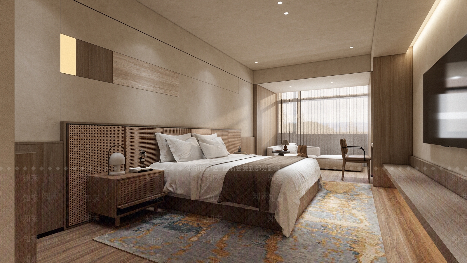 侘寂酒店客房SU模型下载【ID:1148256307】
