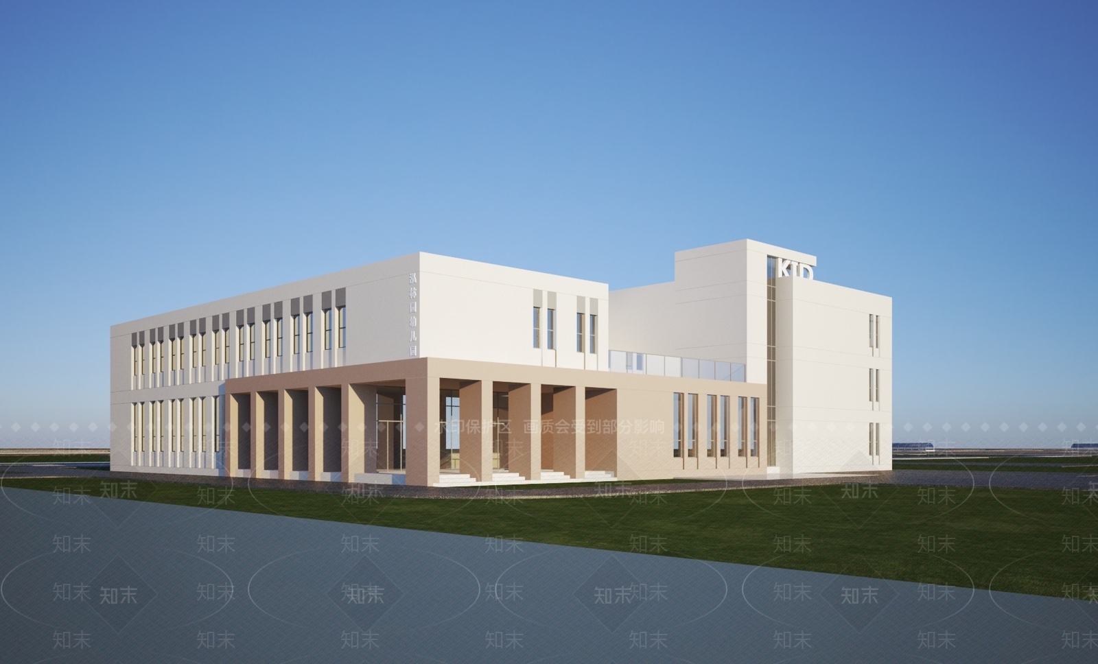 现代幼儿园建筑3D模型下载【ID:1148260771】