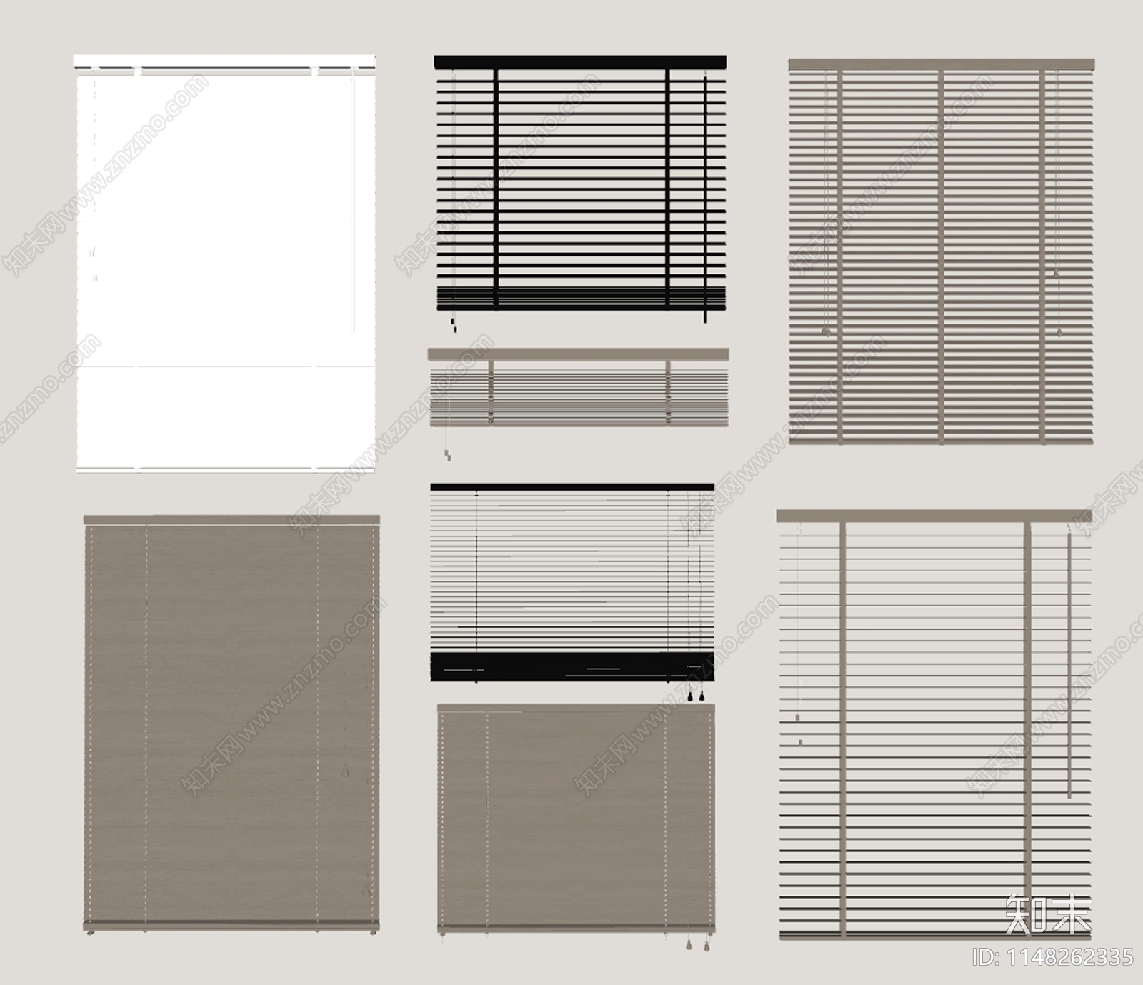 现代百叶帘SU模型下载【ID:1148262335】