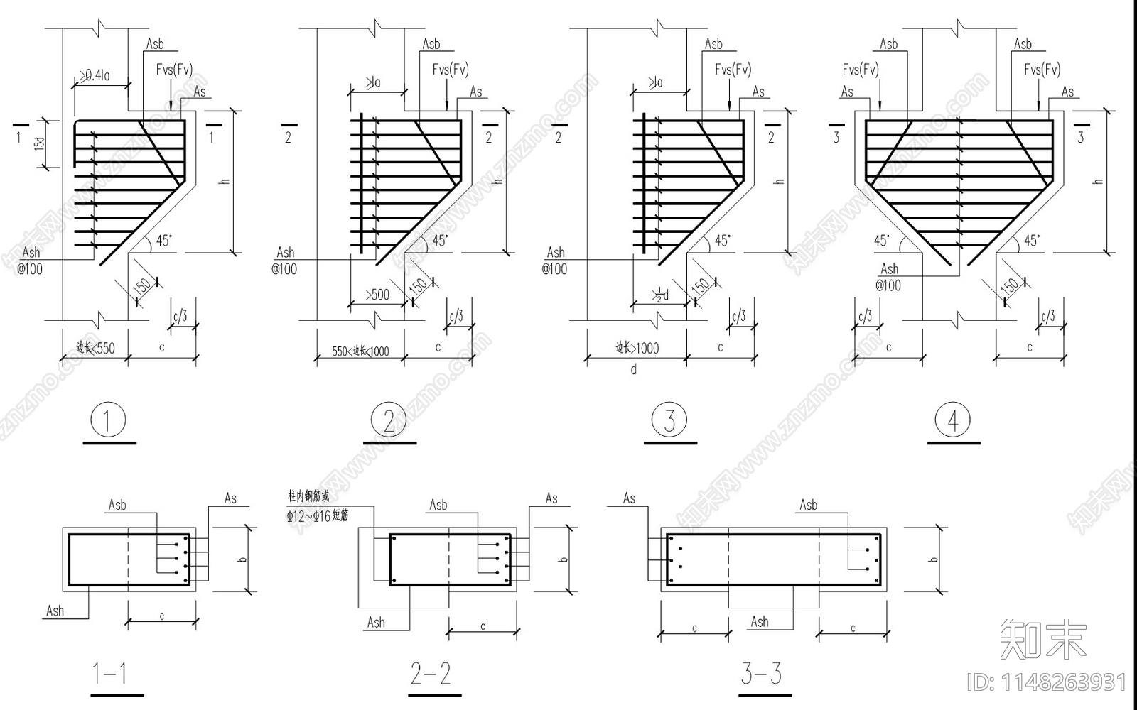 建筑设计常用配筋表cad施工图下载【ID:1148263931】