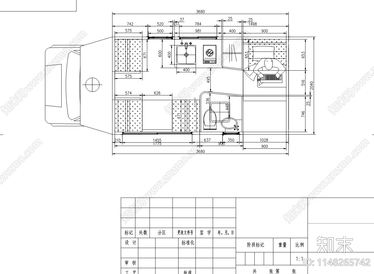 房车内部cad施工图下载【ID:1148265742】
