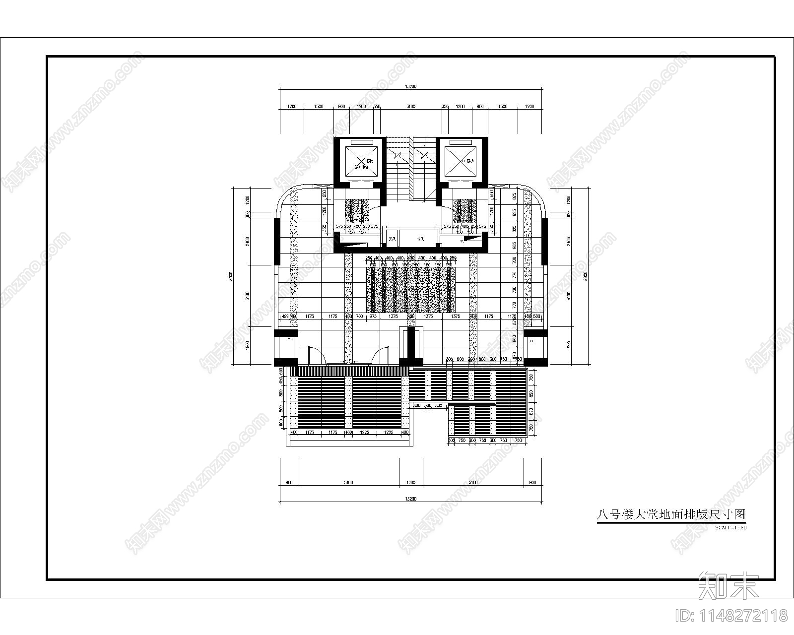 八号楼办公建筑cad施工图下载【ID:1148272118】