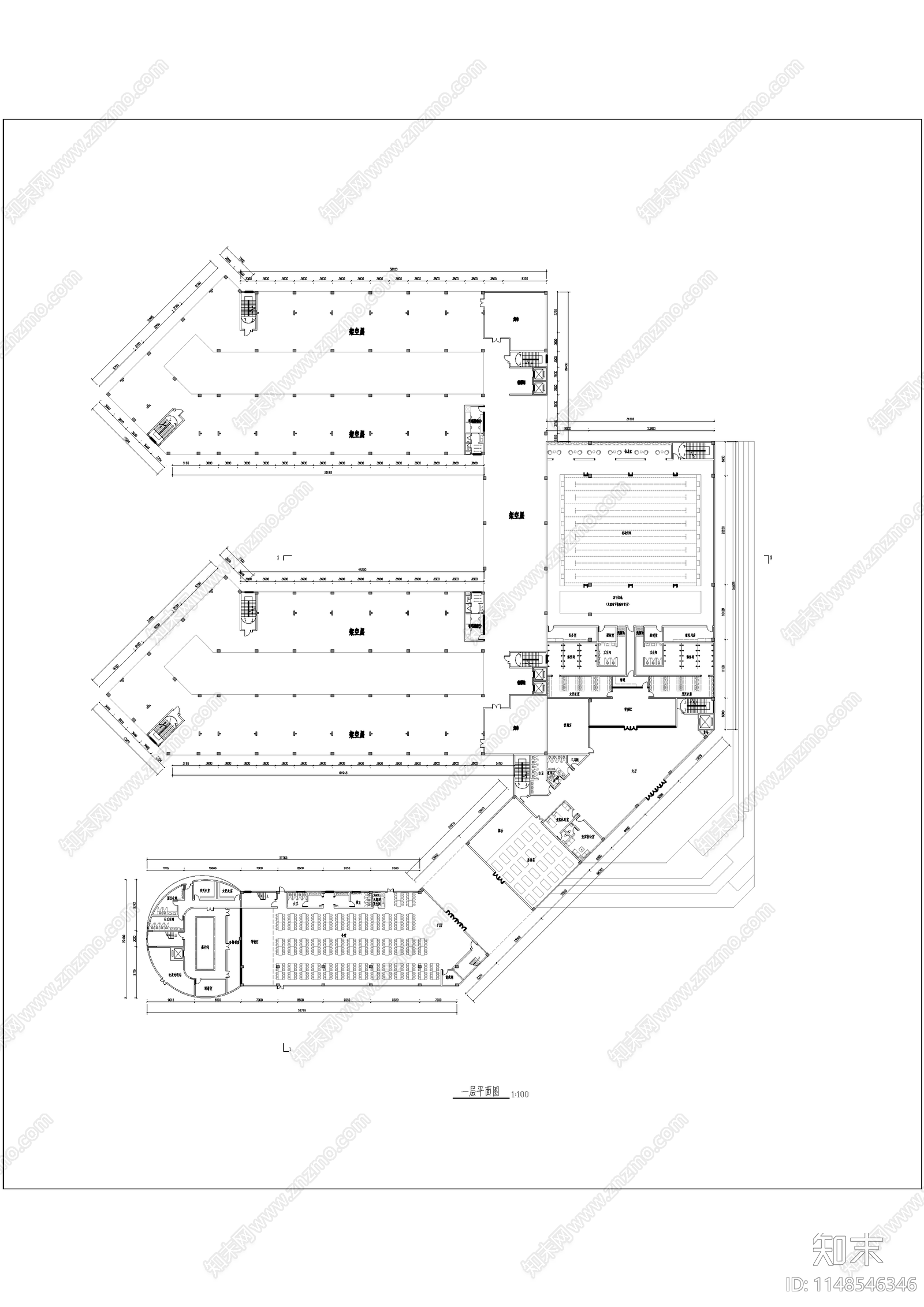 现代学校建筑cad施工图下载【ID:1148546346】