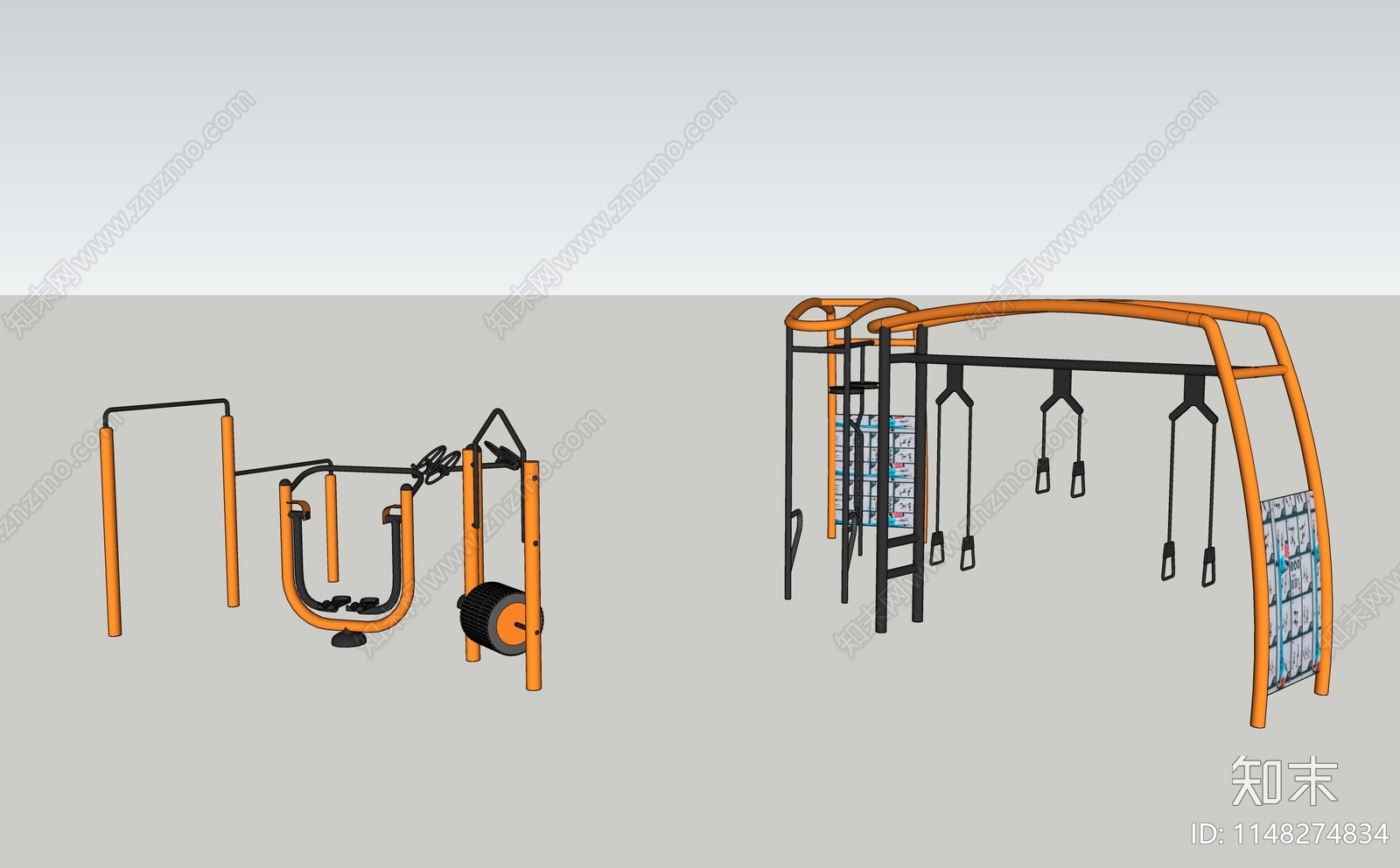 户外健身设施SU模型下载【ID:1148274834】