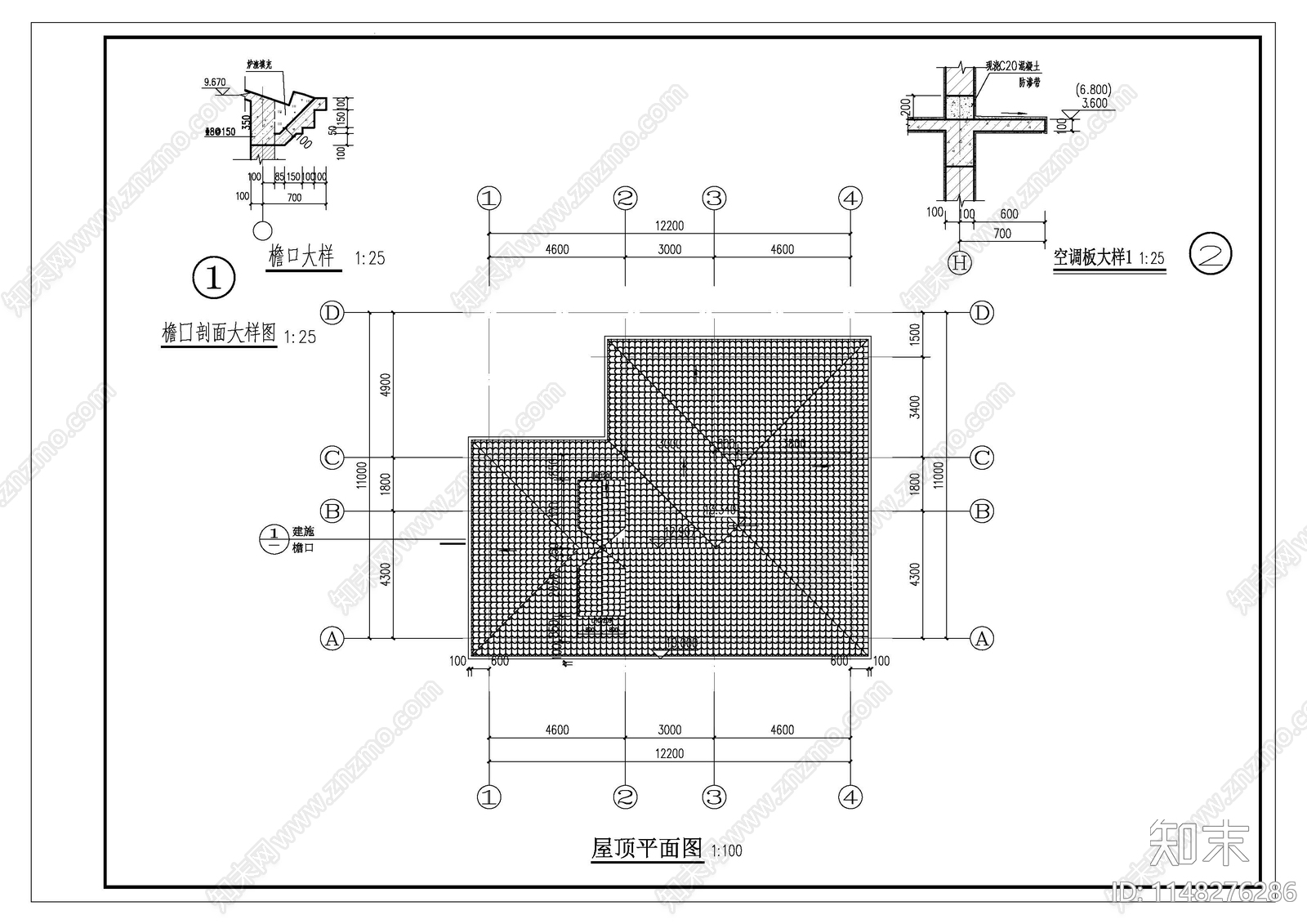 三层欧式自建房带露台cad施工图下载【ID:1148276286】