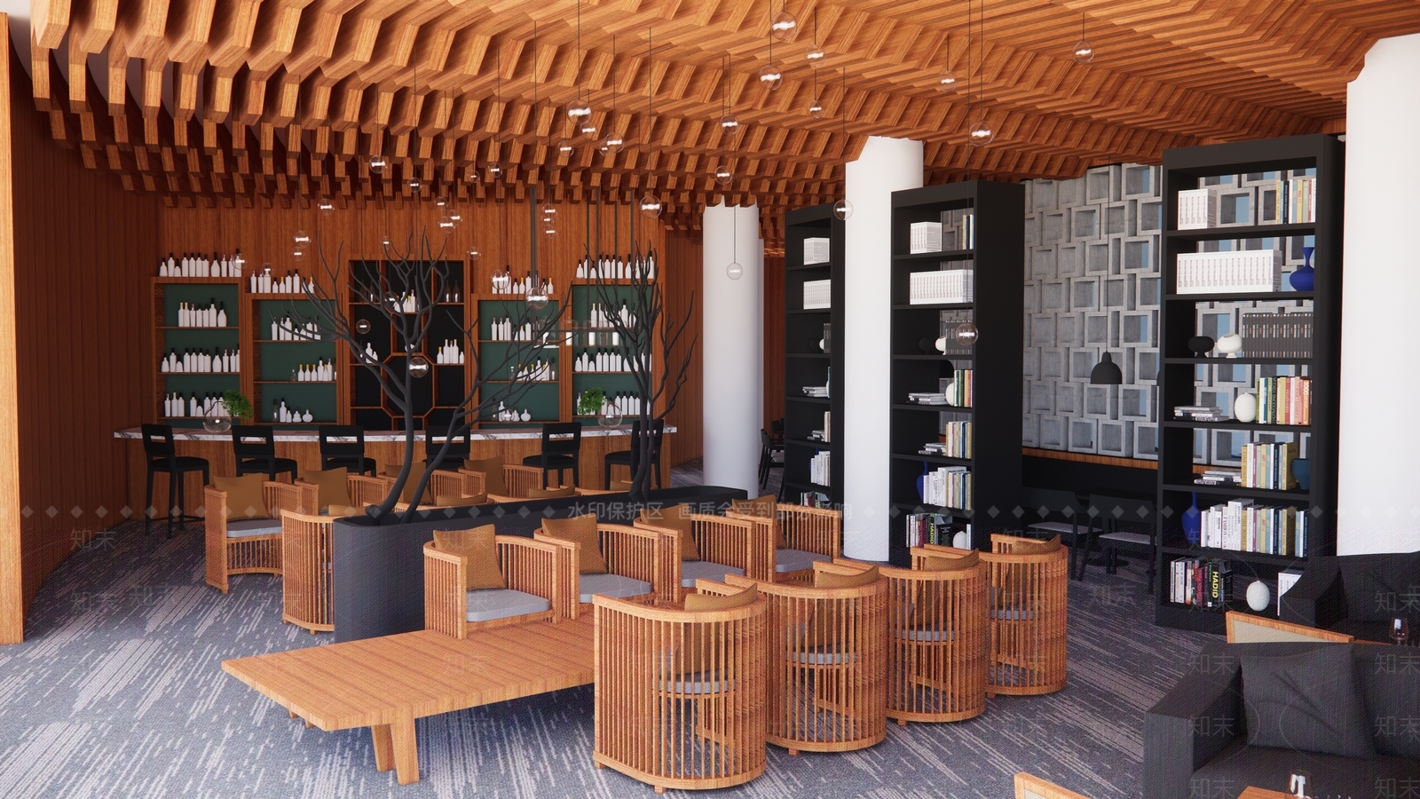 现代图书店铺SU模型下载【ID:1148277433】