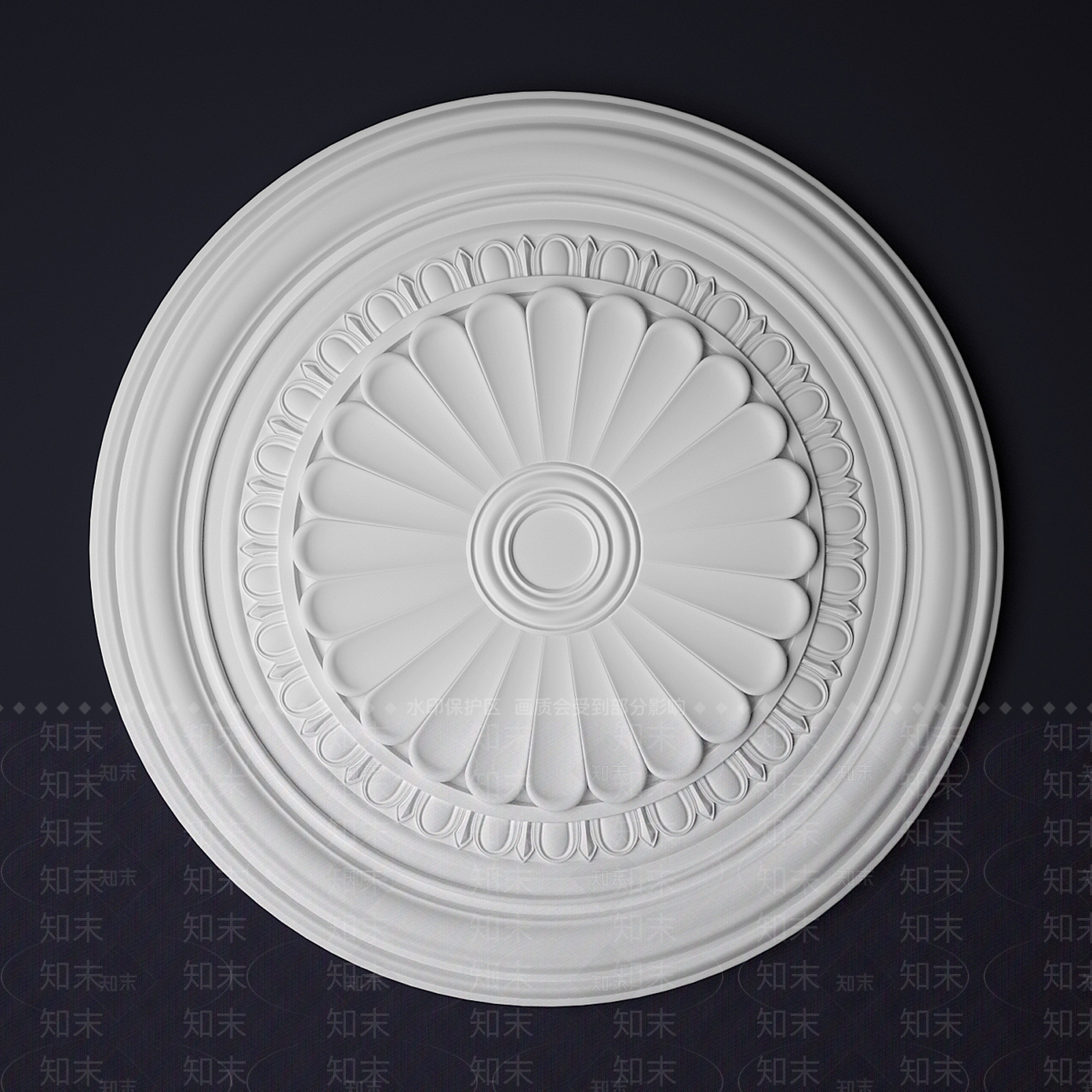 Rozetka简欧雕花灯盘3D模型下载【ID:1148282790】