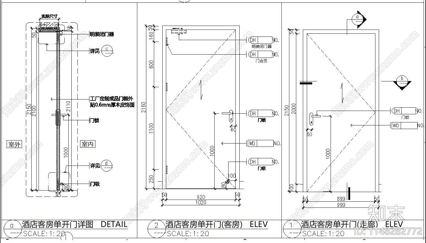 各种门节点cad施工图下载【ID:1148282772】