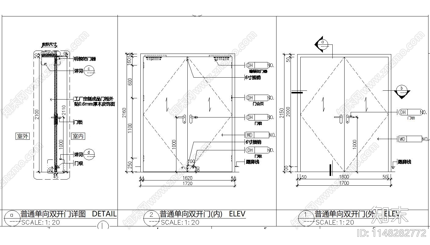 各种门节点cad施工图下载【ID:1148282772】